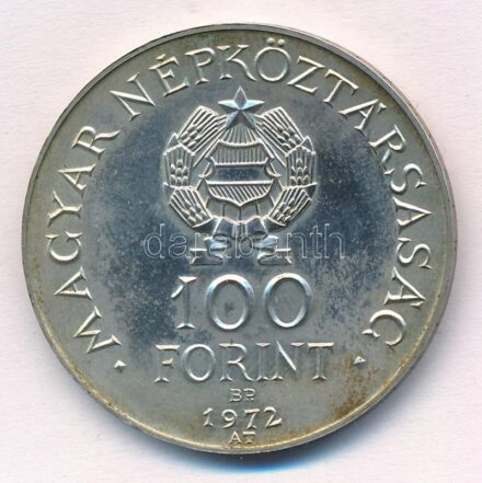 1972. 100Ft Ag 'Budapest' műanyag tokban T:1- patina Adamo EM40