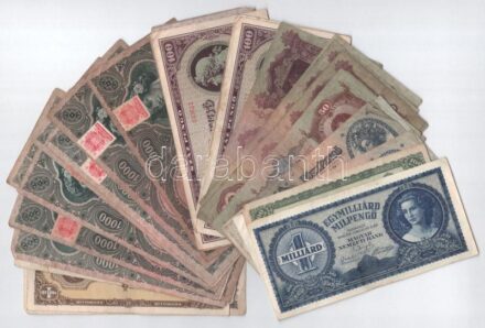 1930-1946. 41db-os magyar bankjegytétel T:III,III-