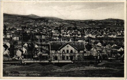 1940 Pilisvörösvár, látkép, vasútállomás, vonat