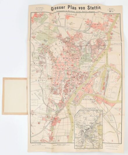 1898 Grosser Plan von Stettin (Szczecin), Stettin, Hermann Saran-ny., német nyelven, 22 p.+1 t., 74x48 cm