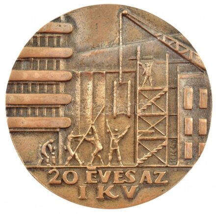 Kiss Kovács Gyula (1922-1984) DN '20 éves az IKV' Br emlékérem (90mm) T:2