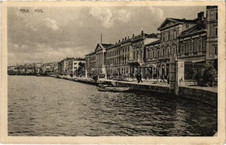 1914 Pola, Pula; Riva. Phot. Alois Beer. Verlag F. W. Schrinner + 'K.U.K. KRIEGSMARINE SMS RADETZKY' (EK)