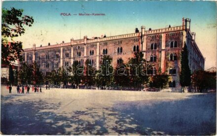 1914 Pola, Pula; Kleine Marine-Kaserne / Austro-Hungarian Navy, K.u.K. Kriegsmarine barracks. G.C. 1913/14. + 'K.U.K. KRIEGSMARINE SMS RADETZKY' (EK)