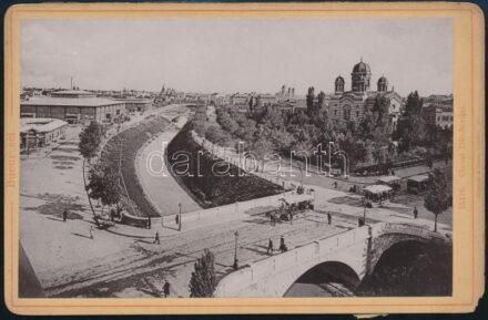 1901 Bukarest, Cheiul Dambovitei, keményhátú fotó, Dresden, Römmler & Jonas, 10x16 cm / 1901 Bucuresti/Bucharest, Cheiul Dambovitei, board photo, Dresden, Römmler & Jonas, 10x16 cm /