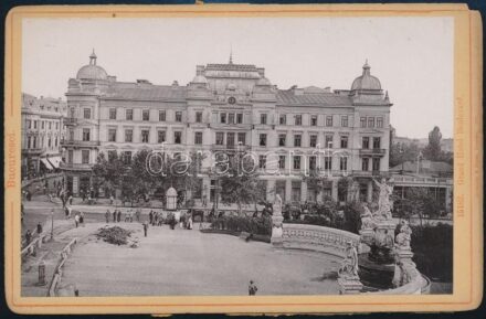 1901 Bukarest, Grand Hotel Boulevard, keményhátú fotó, Dresden, Römmler & Jonas, 10x16 cm / 1901 Bucuresti/Bucharest, Grand Hotel Boulevard, board photo, Dresden, Römmler & Jonas, 10x16 cm /