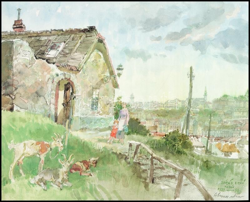 Zórád Ernő (1911-2004) akvarellfestményeiről készült 6 db modern nyomat, 30x25 cm - Image 4