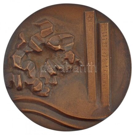 Laborcz Ferenc (1908-1971) 1970. '1945-1970 emlékére XVII. ker' kétoldalas, öntött bronz emlékérem hátoldalán gravírozva, dísztokban, adományozási okirattal (77mm) T:1-