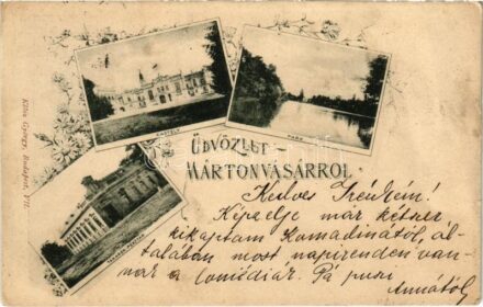 Martonvásár, takarékpénztár, kastély, park és tó. Klösz György Art Nouveau, floral (Rb)