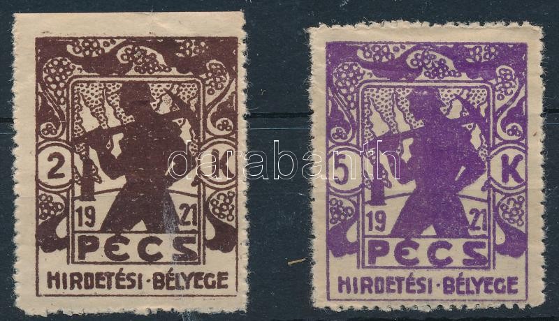 1921 Pécs hirdetési bélyege, 2 klf