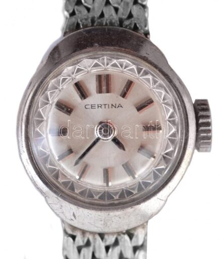 Ezüst (Ag) Certina női, karóra, mechanikus, működik, d: 15mm, jelzett, bruttó:15,57g