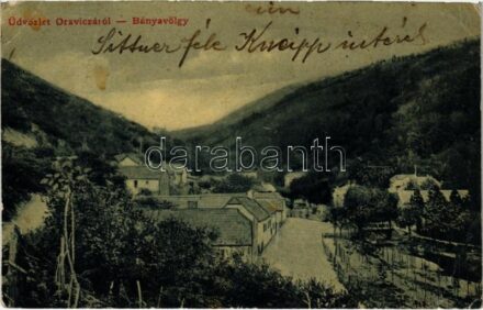 1908 Oravicabánya, Oravica, Oravicza, Oravita; Bányavölgy. W.L. 1212. / mine valley (EK)