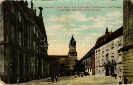 1912 Pozsony, Pressburg, Bratislava; Battyányi tér a Prímási palotával. W.L. Bp. 651. / square, Primate's Palace (fa)