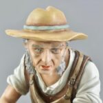 Sitsendorf nagy méretű porcelán figura, birka nyíró, , Németország 1900 körül, hibátlan, jelzett, m: 25 cm - Image 3