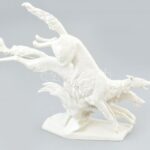 Hutschenreuther afgán agár pár, fehér mázas porcelán, tervező: K. Tutter, jelzett, 1930 körül, hibátlan m: 32 cm