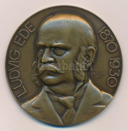 Csillag István (1881-1968) 1934. 'Ludvig Ede 1870-1930' egyoldalas bronz emlékérem (60mm) T:1-