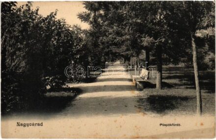 Püspökfürdő, Szentlászlófürdő, Baile 1 Mai (Nagyvárad, Oradea); park. Sebő Imre kiadása (Rb)