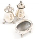 Angol jelzett fűszertartó készlet, ezüstözött alpakka, m: 9cm - Image 3