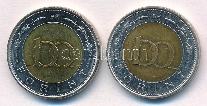 2002. 100Ft 'Kossuth' (2x) T:1-,2 patina, karc Adamo FOEM1