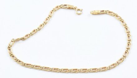Arany (Au) 14K, fantázia szemes karkötő h: 19cm, jelzett, nettó: 1,4 g