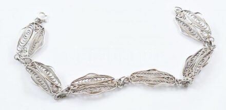 Ezüst (Ag) filigrán karkötő h: 20cm, jelzett, nettó: 9,8g
