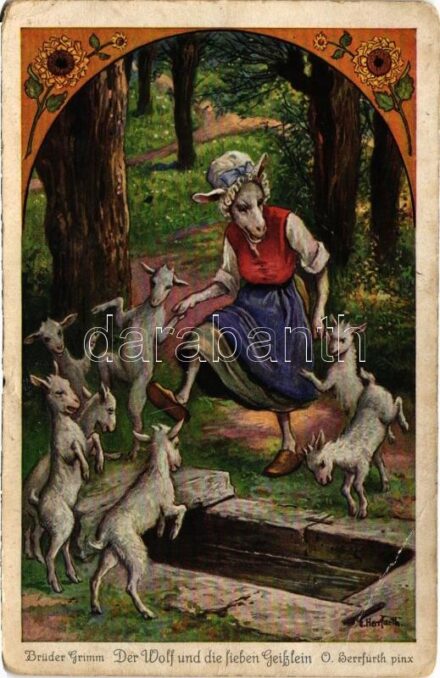 1928 Brüder Grimm - 'Der Wolf und die Sieben Geißlein' s: O. Herrfurth (Rb)
