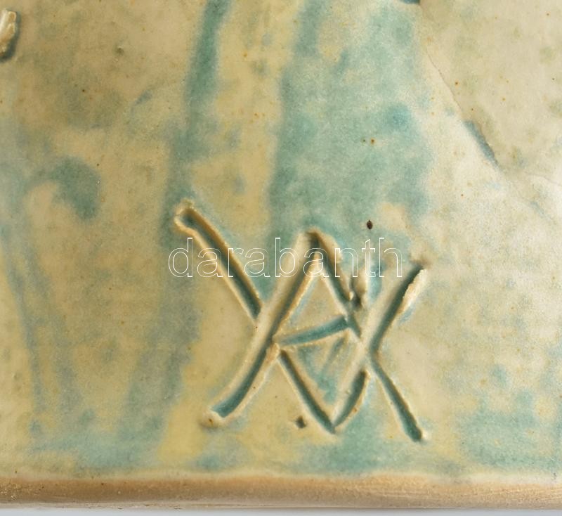 Vertel Andrea (1953- ): Angyal, mázas kerámia, jelzett, ujja sérült, m: cm - Image 3
