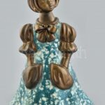 Bod Éva (1924-2004): Kislány, mázas kerámia figura, jelzett, kis kopásnyomokkal, m: 22 cm