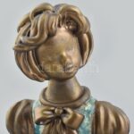 Bod Éva (1924-2004): Kislány, mázas kerámia figura, jelzett, kis kopásnyomokkal, m: 22 cm - Image 2