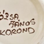 Korondi, kézzel festett madaras váza, népi kerámia, jelzett: Józsa János Korond, hibátlan, m: 23,5 cm - Image 4