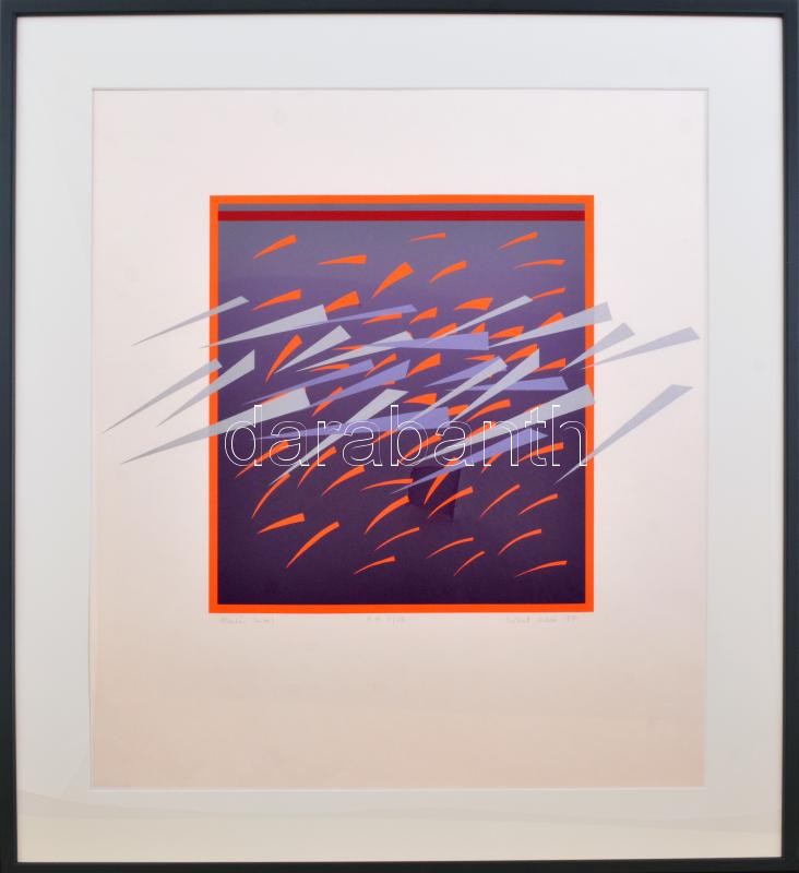 Bálint Ildikó (1942-): Altatás, 1987. Szitanyomat, papír. Jelzett. Művészpéldány E.A V/VII. számozással. 35×47 cm