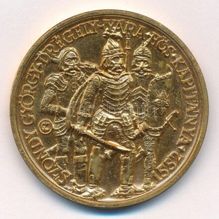 Garamkeszi János (1936-) 1984. 'MÉE Nógrád-megye / Drégely vára - Szondy György' aranyozott bronz emlékérem (42,5mm) T:1- Adamo ST5