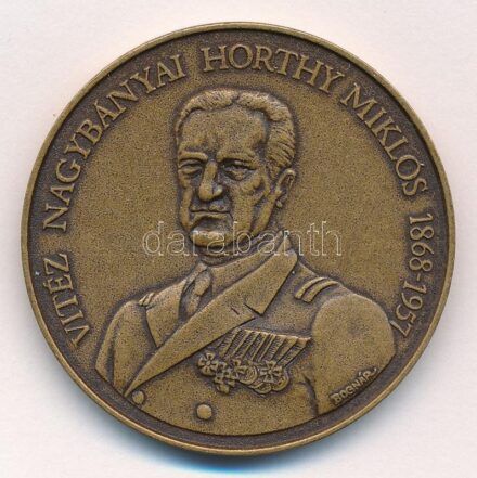 Bognár György (1944-) 1993. 'Vitéz Nagybányai Horthy Miklós / Itthon hazai földben' bronz emlékérem (42,5mm) T:1