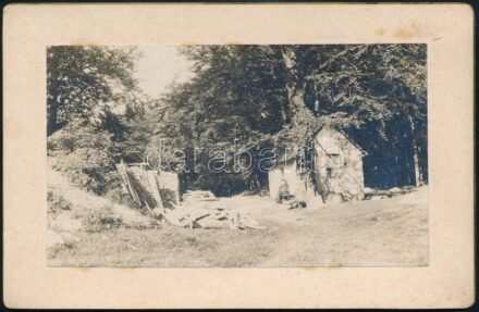 1902 Modor - Harmonia (Modra, Pozsony), mészégetők keményhátú fotója, 8x13 cm/ 1902 Modra (Modor - Harmonia), limeburners, board photo, 8x13 cm