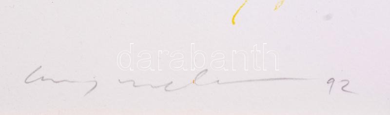 Hans Mendler (1950-): Ausfall (kiesés). Litográfia, papír. Jelzett. Számozott: 127/200. 30x30 cm. Kányádi Sándor: Vae Victis c. könyvéből. Üvegezett fakeretben. - Image 2