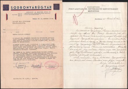 cca 1920-1940 10 db klf céges fejléces levélpapír
