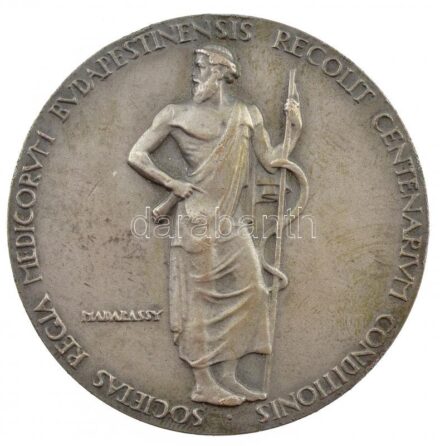 Madarassy Walter (1909-1994) 1937. 'SOCIETAS REGIA MEDICORVM BVDAPESTINENSIS RECOLIT CENTENARIVM CONDITIONIS' a Budapesti Orvosegyesület kétoldalas, vert, ezüstözött bronz emlékérme (56mm) T:1- ph / Hungary 1937. 'SOCIETAS REGIA MEDICORVM
