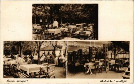 1935 Budapest III. Római dunapart, Bodnárkert vendéglő kertje