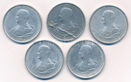 1943. 5P Al 'Horthy 75. születésnapjára' (5x) egyiken anyaghiba T:2-3 Adamo P8.3