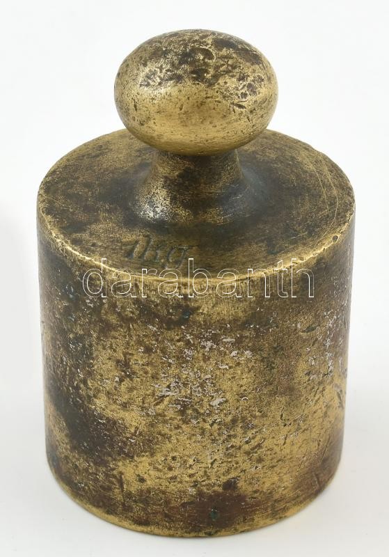 Régi 1 kg-os réz mérlegsúly, alján magyar koronás jelzésekkel, m: 8,5 cm
