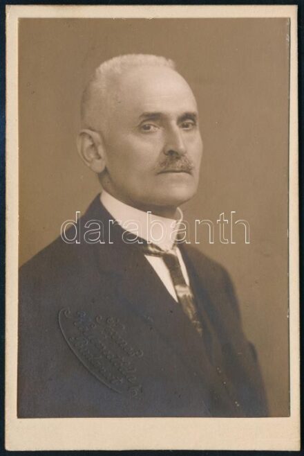 1927 Dr Kovács Sándor portréja Koller Károly utóda SZENES budapesi műterméből. Dedikált vizitkártya.