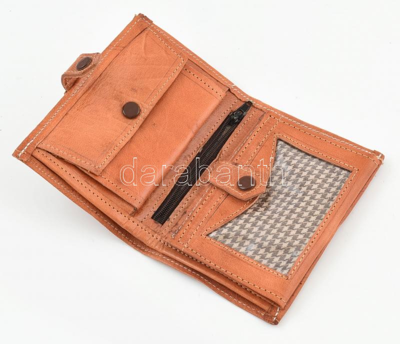 Barna bőr női pénztárca, 13x9 cm - Image 2