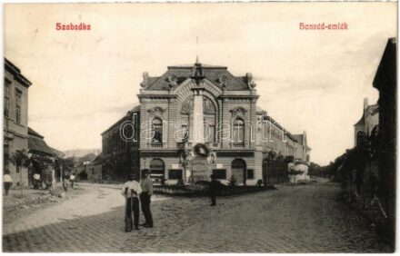 1908 Szabadka, Subotica; Honvéd emlék, Délvidéki Általános Takarékpénztár Részvénytársasága. hazai ipar! Lipsitz kiadása / military heroes monument, savings bank