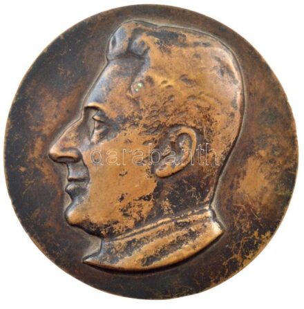 Beck András (1911-1985) 1939. 'Sík Sándornak Ötvenedik születésnapjára - Tanítványai, 1939' kétoldalas bronz emlékplakett (82mm) T:2 patina