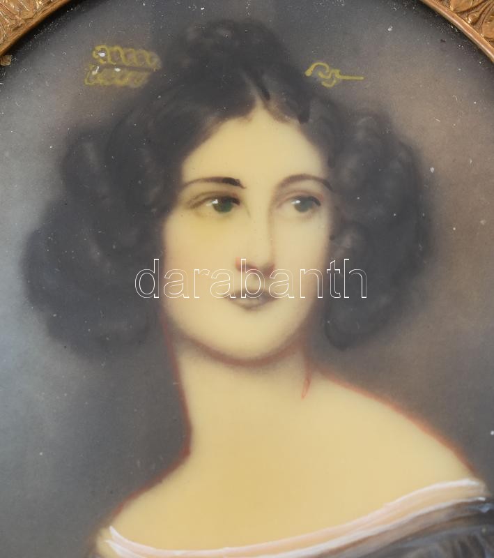 Silvia jelzéssel, miniatűr, sérült keretben, 9x7 cm - Image 2