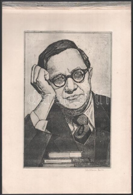 Stettner Béla (1928-1984): Tevan Andor, 1973. Rézkarc, papír, jelzett. 30x19 cm