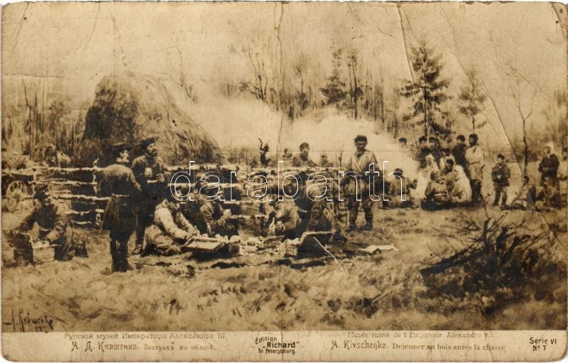 Dejeuner au bois apres la chasse / 'Lunch in the woods after the hunt' s: A. Kivshenko (fa)