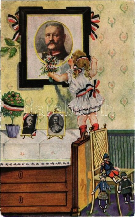 O du mein Hindenburg / WWI German military art postcard, patriotic propaganda, Field Marshal Hindenburg (EM)