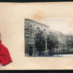 Képes emlékkönyv 8 db beragasztott fotóval, Széchenyi Istvántól származó idézettel, piros szalaggal fűzve, 10,5x7 cm