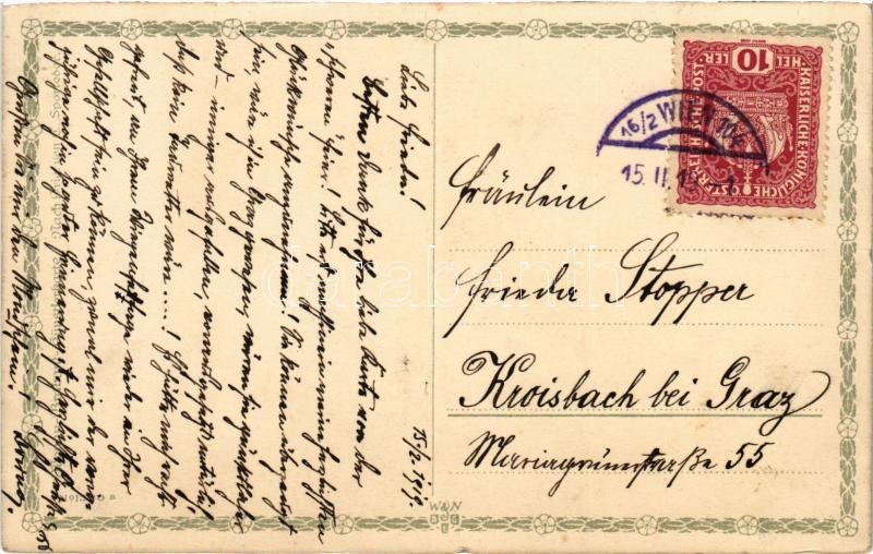 1919 Geburtstag im Himmel. Wenau Brabant Künstlerkarte litho s: Sporleder (fl) - Image 2