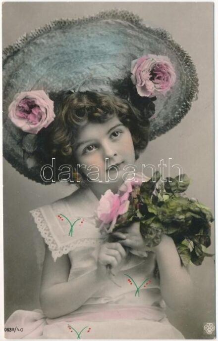1909 Girl with roses